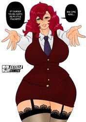  1girls anime_style ass big_ass big_breasts big_butt big_thighs blazer breasts clothed clothed_female color colored crimson_sterlyn dialogue english english_dialogue english_text female female_focus female_only freckles fully_clothed gentle_mommy green_eyes huge_ass huge_breasts huge_butt huge_thighs image inviting large_breasts looking_at_viewer meme mrestella my_little_pogchamp_(meme) office_lady outstretched_arms pogchamp pov red_hair skirt solo solo_female solo_focus talking_to_viewer text thick_ass thick_legs thick_thighs thighs voluptuous wide_hips 