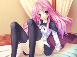  louise_fran&ccedil;oise_le_blanc_de_la_valli&egrave;re ochinsama pink_hair thighhighs zero_no_tsukaima 