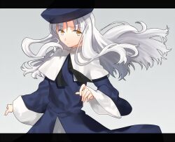  bad_id bad_pixiv_id caren_hortensia dress fate/hollow_ataraxia fate_(series) female hat keechin_(tsukuri) long_hair solo white_hair yellow_eyes 