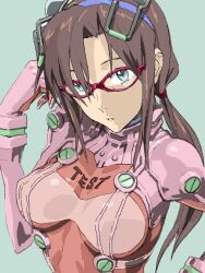  aqua_background baariya bad_drawr_id bad_id bad_link blue_eyes bodysuit bracer breasts clothes_writing evangelion:_2.0_you_can_(not)_advance female glasses gloves grey_hair hair_ornament hair_over_one_eye hairband long_hair looking_at_viewer low_twintails makinami_mari_illustrious medium_breasts neon_genesis_evangelion oekaki parted_lips pink_bodysuit plugsuit rebuild_of_evangelion see-through sidelocks simple_background test_plugsuit turtleneck twintails upper_body 