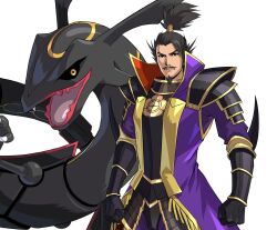  highres male male_focus nobunaga_no_yabou oda_nobunaga official_art pokemon pokemon_+_nobunaga_no_yabou rayquaza 