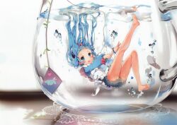  anmi blue_eyes blue_hair original underwater 