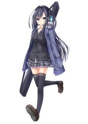  headphones seifuku tagme thighhighs tyaba_neko 