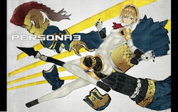  aegis_(persona) android bad_id bad_pixiv_id banned_artist blonde_hair blue_eyes bow palladion persona persona_3 tazuma_(u283) 