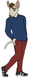  2017 aliasing alpha_channel anthro black_sneakers blue_clothing blue_sweater blue_topwear bottomwear brown_eyebrows brown_eyes brown_hair brown_nose bull_terrier canid canine canis clothed clothing digital_drawing_(artwork) digital_media_(artwork) domestic_dog ear_piercing ear_ring eyebrows flat_colors full-length_portrait fully_clothed hair hunting_dog looking_at_viewer male mammal microsoft_paint_(artwork) pants piercing pink_inner_ear plantigrade pockets portrait red_bottomwear red_clothing red_pants ring_piercing sebdoggo shaved_sides short_hair simple_background snout solo standing sweater tail terrier thumb_in_pocket topwear transparent_background white_body 