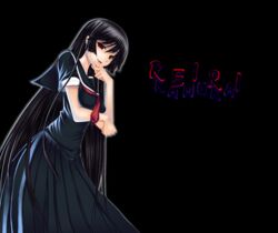  black black_hair kamura_reiri kazuhiro_shimazu long_hair oerba_yun_fang princess_resurrection red_eyes seifuku tie 