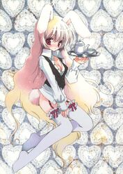  animal_ears cleavage garter_belt hato_no_tamago kemonomimi love_blood rami stockings usamimi 