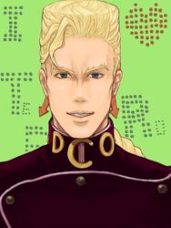  1boy arrow_earrings bad_id bad_pixiv_id blonde_hair blue_eyes diamond_wa_kudakenai earrings flattop gakuran jewelry jojo_no_kimyou_na_bouken male_focus neopara nijimura_keicho school_uniform solo 