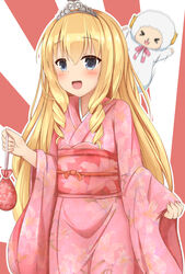  amagi_brilliant_park blonde_hair duo female japanese_clothes kimono latifa_fleuranza long_hair macaron_(amaburi) new_year noa_(letizia) 