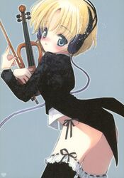  hato_no_tamago headphones pantsu rami string_panties thighhighs 