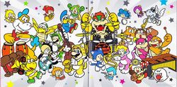  6+boys 6+girls animal_costume bad_link blockstepper blue_toad_(mario) bongo_drums boo_(mario) boom_boom bowser captain_toad cat_costume cat_goomba cat_luigi cat_mario cat_peach cat_rosalina cat_toad_(mario) cymbals double_bass drum drum_set dry_bones everyone facial_hair flute galoomba ghost goomba guitar hammer_brothers instrument koopa_troopa luigi magikoopa mallet_(instrument) maracas mario mario_(series) monster moustache multiple_boys multiple_girls music nakaue_shigehisa official_art playing_instrument plessie pom_pom_(mario) princess_peach rosalina saxophone sprixie_princess star_(symbol) super_mario_3d_world super_mario_galaxy toad_(mario) triangle_(instrument) trumpet xylophone 