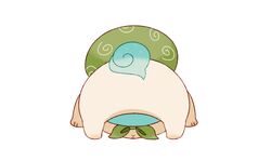  abbreviated_karakusa bad_id bad_pixiv_id face_down from_behind furoshiki furoshiki_around_neck kanacho komasan no_humans simple_background solo white_background youkai_(youkai_watch) youkai_watch 