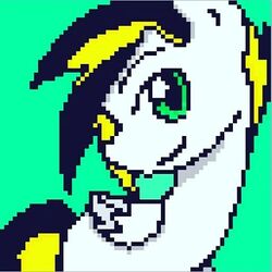  1:1 digital_media_(artwork) dj_hazardous equid equine hasbro looking_at_viewer low_res male mammal my_little_pony mythological_creature mythological_equine mythology pegasus simple_background smile unknown_artist wings 