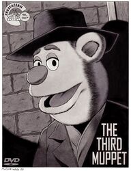  2020 anthro bear big_nose black_and_white border bruce_mccorkindale clothing cover crossover duo dvd_cover english_text film_noir fozzie_bear greyscale harry_lime hat headgear headwear hi_res longcoat looking_at_viewer male mammal monochrome movie_poster muppets muppets_tonight parody pepe_the_king_prawn poster poster_template prawn signature speech_bubble text the_criterion_collection the_muppet_show the_third_man title white_border 