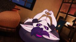  accessory adra_(tiddles) bean_bag candle canid canine coffeefly eyewear famel fennec_fox fox furniture gesture glasses hair_accessory hair_tie hand_heart hi_res inside mammal purple_sclera smile sofa solo true_fox upside-down 