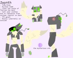  ambiguous_gender cybernetics fluffy fluffy_tail fur machine model_sheet nuclear orb protogen protogen_armor protogen_visor solo tail tan_body tan_fur zynthesizer 