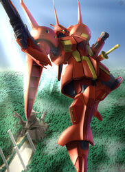  beam_rifle cattle_(gundam_zz) commentary_request day energy_gun forest gun gundam gundam_zz mecha mecha_focus missile_pod mobile_suit muzzle nature no_humans one-eyed pillar r-jarja raybar robot science_fiction sheath sheathed signature sky weapon 