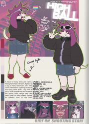  anthro beagle bottomwear brown_body brown_fur canid canine canis clothing digboye domestic_dog english_text eyewear eyewear_on_head fangs floppy_ears footwear fur gesture grin half-closed_eyes hand_gesture hi_res highball_(digboye) hunting_dog lgbt_pride male mammal model_sheet multicolored_body multicolored_fur narrowed_eyes open_mouth open_smile pansexual_pride_colors pawpads paws pride_colors red_pawpads scent_hound shoes shorts smile sneakers solo sunglasses sunglasses_on_head teeth text two_tone_body two_tone_fur v_sign white_body white_fur winter_jacket 