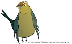  2015 3_toes avian avian_feet beak biped bird brown_body brown_feathers digital_drawing_(artwork) digital_media_(artwork) eyebrows feathered_wings feathers featureless_crotch feet female feral forked_tail front_view frown full-length_portrait green_body green_feathers green_tail green_wings grey_beak icterid jamminbison looking_aside looking_away multicolored_body multicolored_feathers new_world_blackbird oscine overweight overweight_female overweight_feral passerine portrait rusty_blackbird semi-anthro simple_background solo standing tail tail_feathers text toes toony unusual_anatomy unusual_tail url white_background winged_arms wings yellow_body yellow_eyes yellow_feathers 