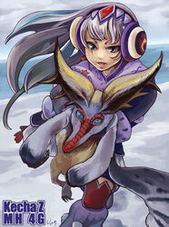  ash_kecha_wacha ash_kecha_wacha_(armor) blue_eyes earmuffs kecha_wacha long_hair monster_hunter monster_hunter_4 ussa white_hair 