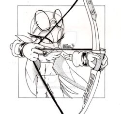  2016 aiming anthro arrow_(weapon) avian bandana beak bird bow_(weapon) clothing deviantart eyelashes eyewear female hirundinid holding_object holding_weapon kerchief monochrome navel oscine passerine ranged_weapon rondineviola sega solo sonic_riders sonic_the_hedgehog_(series) sunglasses swallow_(bird) watermark wave_the_swallow weapon 