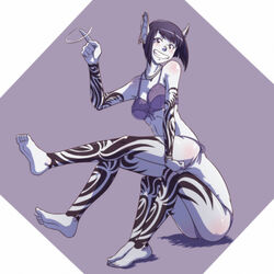  elf extra_legs female gammatelier girltaur long_ears multi_limb multiple_legs panties solo taur 