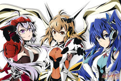  armor bodysuit kazanari_tsubasa senki_zesshou_symphogear senki_zesshou_symphogear_g tachibana_hibiki yukine_chris 