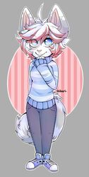  anthro felid female fur hair hibarikatsuru looking_at_viewer mammal smile solo standing 