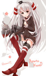  :o amatsukaze_(kancolle) bad_id bad_pixiv_id black_panties blush brown_eyes character_name choker dress female garter_straps gloves grey_hair grey_neckerchief hair_tubes hand_on_own_knee headgear kantai_collection long_hair long_sleeves looking_at_viewer machinery minari_(minari37) neckerchief panties pantyshot red_footwear red_thighhighs rensouhou-kun sailor_collar sailor_dress shadow shoes simple_background single_glove sitting solo striped_clothes striped_thighhighs thighhighs twitter_username two_side_up underwear v-shaped_eyebrows very_long_hair white_background white_gloves 