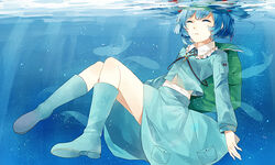  aa386993338 backpack bad_id bad_pixiv_id bag blue_hair boots closed_eyes female fish hair_bobbles hair_ornament hat kawashiro_nitori key long_sleeves rubber_boots shirt skirt solo touhou two_side_up underwater wet wet_clothes 