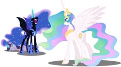  2015 absurd_res alicorn alpha_channel equid equine feathered_wings feathers female feral friendship_is_magic group hair hasbro hi_res horn mammal multicolored_hair my_little_pony mythological_creature mythological_equine mythology nightmare_moon_(mlp) princess_celestia_(mlp) purple_hair simple_background theshadowstone transparent_background twilight_sparkle_(mlp) two_tone_hair unicorn wings 