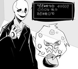  ambiguous_gender animated_skeleton black_and_white bone character_cipher conditional_dnp crossover crybleat digital_media_(artwork) duo gaster generation_4_pokemon ghost male monochrome nintendo not_furry odd_keystone pokemon pokemon_(species) rock skeleton spirit spiritomb text undead undertale undertale_(series) wingdings_text 