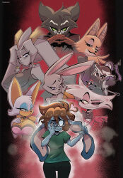  absurd_res affogato_cookie angel_dust anthro antlers arachnid arthropod artist_name bat big_breasts black_body black_bottomwear black_clothing black_fur black_pants black_sclera blue_eyeshadow blush bodily_fluids bottomwear bow_tie breasts brown_hair canid canine cleavage clothed clothed_female clothed_male clothing cookie_(cookie_run) cookie_run cookie_run_kingdom demon diane_foxington disney domestic_cat dreamworks ear_grab english_text european_rabbit eyelashes eyeshadow eyewear felid feline felis female food food_creature food_humanoid fox fur glasses gloves green_clothing green_eyes green_shirt green_t-shirt green_topwear grey_body grey_fur group hair handwear hazbin_hotel heart_hair hellaverse hi_res horn humanoid jackalope judy_hopps lackadaisy lagomorph leporid looking_at_another makeup male mammal mordecai_heller nervous nervous_sweat nipple_outline orange_body orange_fur oryctolagus pants pseudoregalia purple_eyes rabbit red_background rouge_the_bat scoped_(bnuuyjournalist) sega shirt shoulderless_shirt simple_background sonic_the_hedgehog_(series) spider steam stormrayneart sweat sybil_(pseudoregalia) t-shirt text textured_background the_bad_guys topwear wearing_glasses white_body white_fur yellow_sclera zootopia 