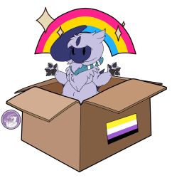  absol absurd_res alpha_channel bandana box chibi chibi_the_absol container flag generation_3_pokemon hi_res hyperchibiabsol kerchief nintendo nonbinary_(lore) panromantic pawpads paws pokemon pokemon_(species) rainbow slightly_chubby ych your_character_here 