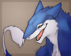  2009 blue_body blue_fur digital_media_(artwork) english_text eyebrows eyelashes fangs fur grey_background looking_at_viewer male markus_(dowantanaccount) open_mouth sergal simple_background solo tail teeth text tongue wolfy-nail yellow_eyes 