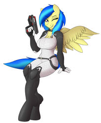  absurd_res anthro big_breasts bioware bodysuit booponies boots breasts clothing conditional_dnp cosplay electronic_arts equid equine fan_character feathered_wings feathers female footwear gun hasbro hi_res mammal mass_effect miranda_lawson my_little_pony mythological_creature mythological_equine mythology pegasus ranged_weapon silvia_windmane simple_background skinsuit solo tight_clothing weapon white_background wings 