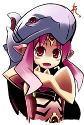  bad_id bad_pixiv_id female hakoniwa_tsuka leviathan_(shinrabanshou) looking_at_viewer open_mouth purple_hair red_eyes shinrabanshou simple_background smile solo upper_body white_background 