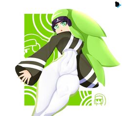  alaki_zezo belly_button big_ass big_breasts geoexe green_hair gwain_saga hourglass_figure marlow skin_tight skinsuit suit thick_thighs wide_hips 