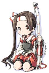  ayanami_(kancolle) bad_id bad_twitter_id brown_hair cosplay female ham_(points) inactive_account kantai_collection long_hair side_ponytail sitting solo zuihou_(kancolle) zuihou_(kancolle)_(cosplay) 