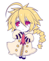  ahoge bad_id bad_pixiv_id blazblue blonde_hair chibi cosplay female hair_ornament kuro_yuzu lambda-11 long_hair red_eyes solo taokaka taokaka_(cosplay) 