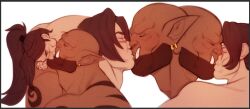  blizzard_entertainment duo ear_piercing fangs garrosh_hellscream human humanoid humanoid_pointy_ears interspecies kissing leelikessmut male male/male mammal orc piercing tattoo teeth varian_wrynn_(warcraft) warcraft 