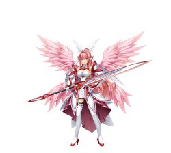  angel_wings armor armored_dress bare_shoulders boots breasts celestia_paladin cleavage detached_collar dress elbow_gloves feathered_wings female full_body game_cg garter_straps gauntlets gloves head_wings high_heels high_ponytail highres holding holding_sword holding_weapon inoino kouyoku_senki_exs-tia large_breasts large_variant_set long_hair looking_at_viewer multiple_wings non-web_source official_art overskirt pink_hair pink_wings ponytail purple_eyes rieszverne_suzette_paladill shoulder_armor skirt smile solo standing sword tachi-e thigh_boots thighhighs transparent_background variant_set very_long_hair weapon white_gloves white_thighhighs wings zettai_ryouiki 
