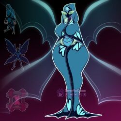  1:1 alien alien_humanoid arthropod ben_10 big_breasts big_chill black_body blue_body breasts cartoon_network chaquetrix female green_eyes hair hi_res hood humanoid insect_wings insects lepidopteran mature_female mtf_crossgender necrofriggian rule_63 sammyvzzchacon solo wings 