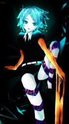  1other androgynous aqua_eyes aqua_hair collared_shirt colored_skin crystal_hair gem gem_uniform_(houseki_no_kuni) glint glowing glowing_hair gold golden_arms high_collar highres houseki_no_kuni kenmohororokaine knee_up liquid melting molten_metal necktie other_focus parted_bangs parted_lips phosphophyllite puffy_short_sleeves puffy_sleeves shirt shoes short_hair short_jumpsuit short_shorts short_sleeves shorts solo sparkle striped white_shirt white_skin wing_collar 