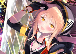  blonde_hair blush close long_hair original sasahara_wakaba yellow_eyes 