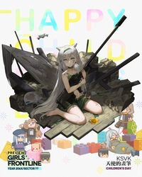  alternate_costume animal_ears anti-materiel_rifle bangs barefoot bleeding blood braid breasts character_name choker closed_mouth dress drone female flower full_body girls_frontline green_dress green_eyes green_hairband green_ribbons grey_hair gun hair_between_eyes hair_flower hair_ornament hair_over_shoulder hair_ribbon hairband holding holding_gun holding_weapon injury jewelry ksvk_(girls_frontline) ksvk_12.7 long_hair looking_at_viewer navel necklace official_art pandea_work ribbon rifle sandals sitting smile sniper_rifle solo sunflower torn_clothes torn_dress very_long_hair wariza weapon younger 