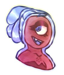  1_eye 2019 alien alien_humanoid alpha_channel anonymous_artist bodily_fluids bust_portrait cartoon_network cyclops detailed digital_media_(artwork) female gem_(species) gem_fusion humanoid orange_spodumene_(steven_universe) portrait shaded solo spodumene_(gem_species) steven_universe worm worm_humanoid 