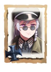  braid chinese_commentary closed_mouth commentary_request company_of_heroes female german_army hair_between_eyes hat jacket long_hair military military_hat military_jacket military_uniform mole mole_under_mouth original portrait purple_eyes purple_hair smile solo uniform world_war_ii zhainan_s-jun 