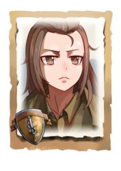  brown_eyes brown_hair closed_mouth company_of_heroes female forehead medium_hair military military_uniform original portrait solo uniform united_states_army v-shaped_eyebrows world_war_ii zhainan_s-jun 