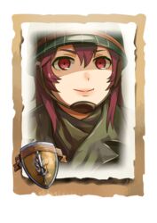  chinese_commentary closed_mouth commentary_request company_of_heroes female hair_between_eyes hat helmet military military_hat military_uniform original portrait red_eyes red_hair smile solo uniform united_states_army v-shaped_eyebrows world_war_ii zhainan_s-jun 